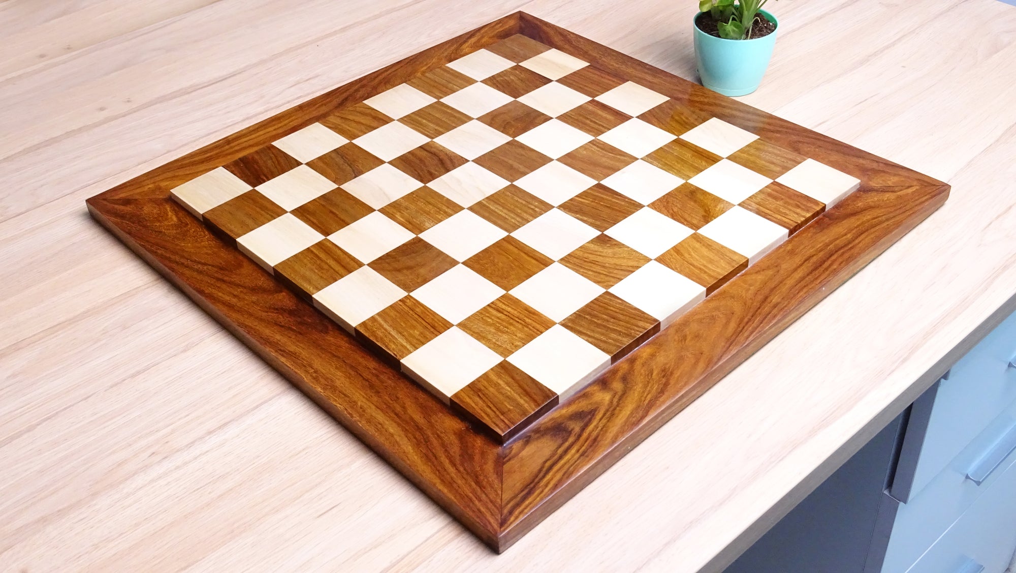 20 inch Raised Square Solid Wood Chess Board
