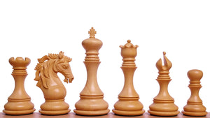 The Leo Series Luxury Chess Pieces in Staunton Pattern in African Padauk & Boxwood - 4.4 inch King