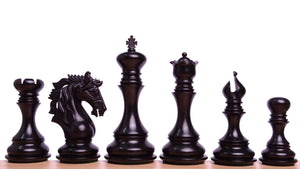 The Leo Series Luxury Triple Weighted Chess Pieces in Genuine Ebony Wood & Boxwood - 4.4 inch King