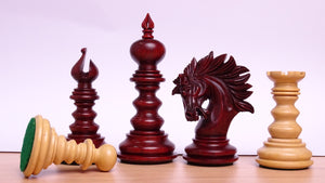 The Zeus Series Luxury Chess Pieces Triple Weighted in Padauk Wood and Boxwood - 4.20 inch King