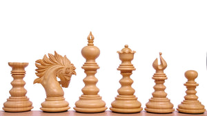 The Zeus Series 4.2 Inch Luxury Chess Pieces Triple Weighted in Ebony Wood and Boxwood - 2150 Gram Weight