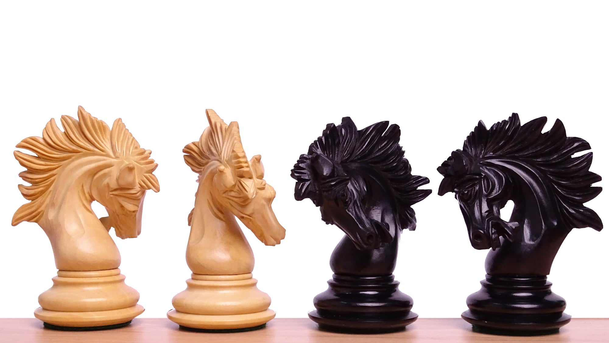 The Zeus Series 4.2 Inch Luxury Chess Pieces Triple Weighted in Ebony Wood and Boxwood - 2150 Gram Weight