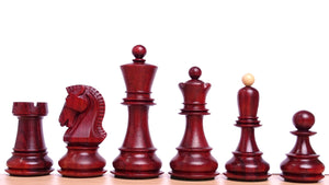 Repro 1950 Dubrovnik Weighted Handrafted Chess Pieces in Padauk & Boxwood 3.7 in