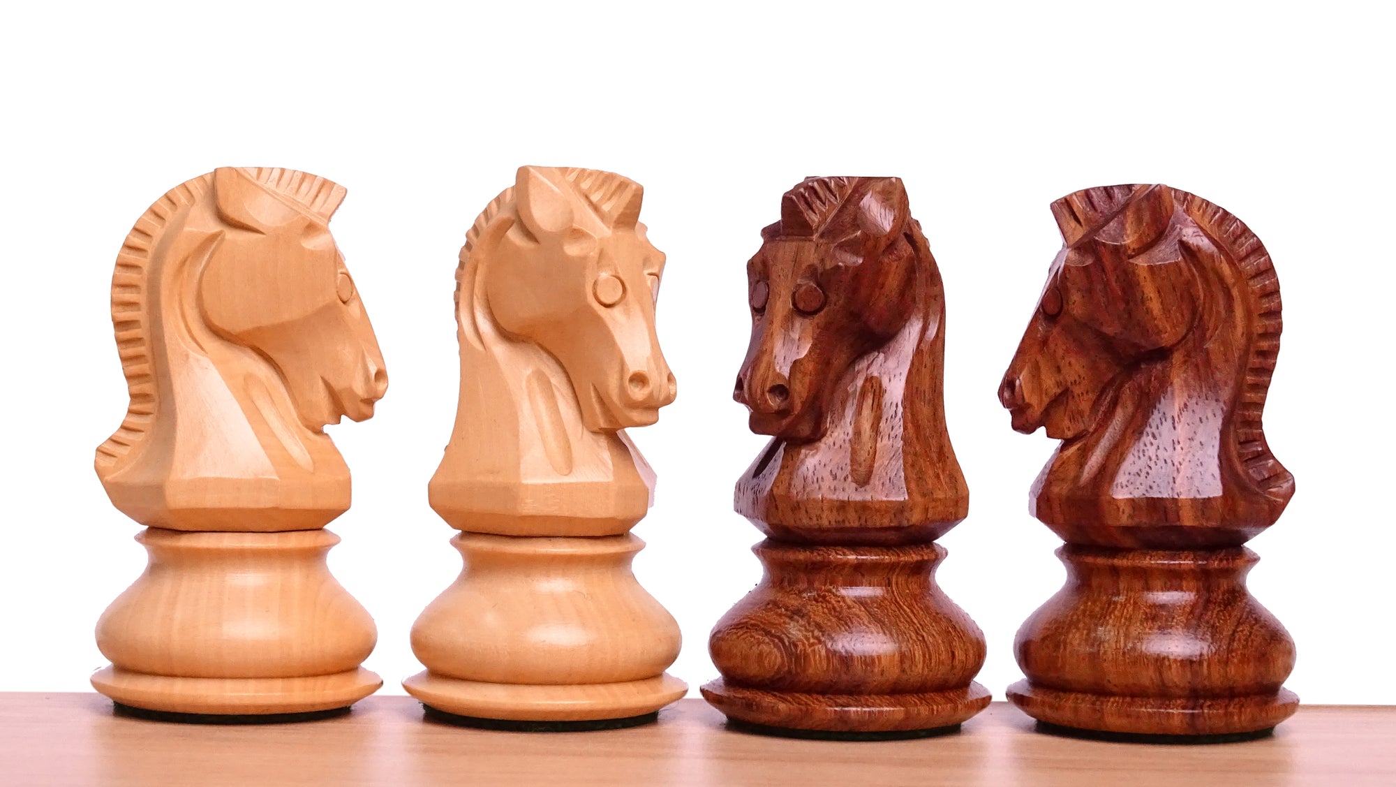 3.7 inch 1950 Dubrovnik Championship Weighted Chess Pieces in Sheesham & Boxwood