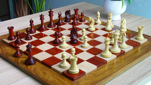 Triple Weighted Repro Original Imperial Chess Pieces in Padauk & Boxwood - 3.7" Inch