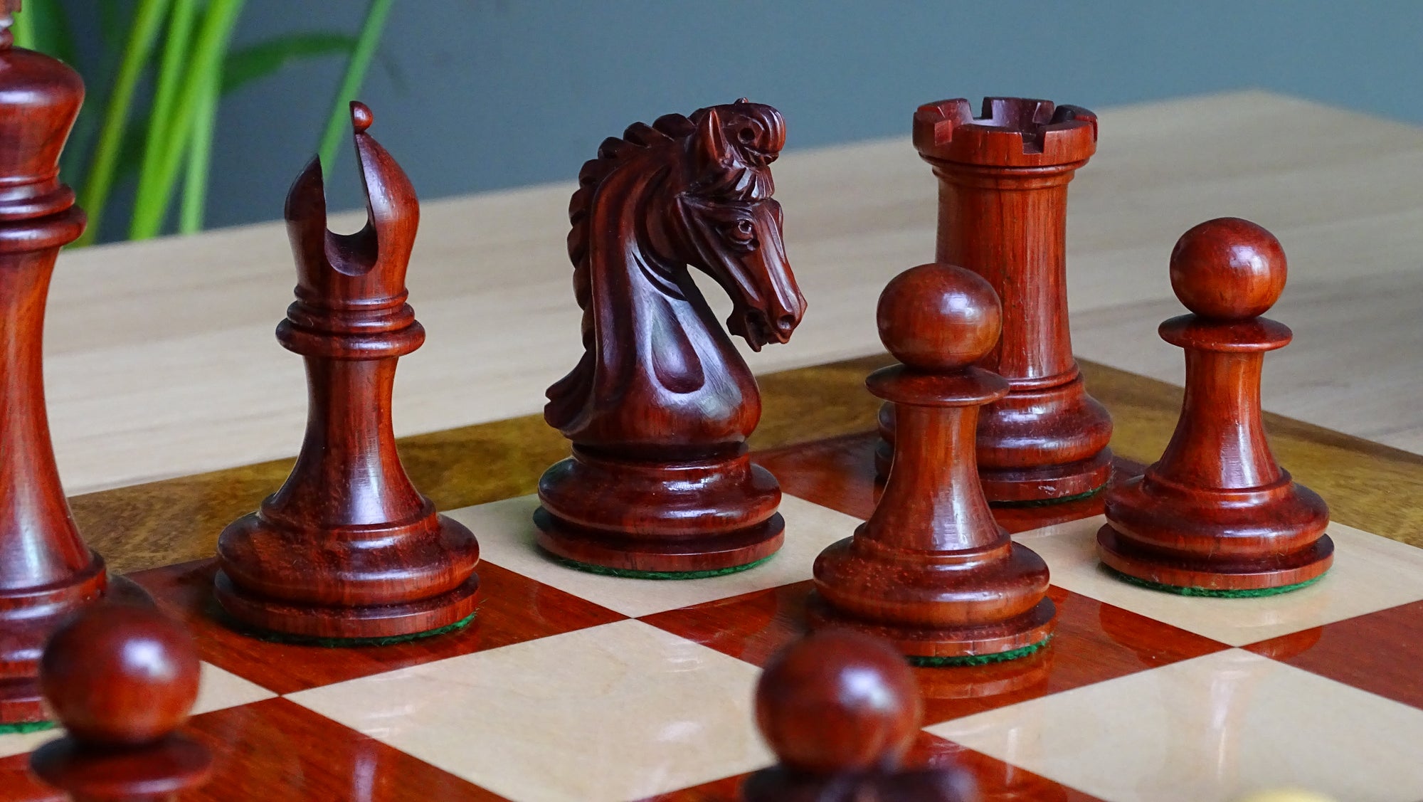 Triple Weighted Repro Original Imperial Chess Pieces in Padauk & Boxwood - 3.7" Inch