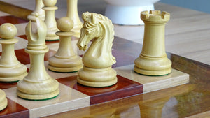 Triple Weighted Repro Original Imperial Chess Pieces in Padauk & Boxwood - 3.7" Inch