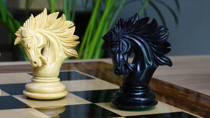 The Zeus Series 4.2 Inch Luxury Chess Pieces Triple Weighted in Ebony Wood and Boxwood - 2150 Gram Weight