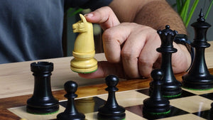 Repro 1904 American Chess Company's Tournament Chess Pieces in Black Ebonized & Natural Boxwood - Extra Queens