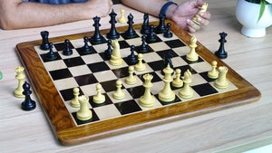 Repro 1904 American Chess Company's Tournament Chess Pieces in Black Ebonized & Natural Boxwood - Extra Queens