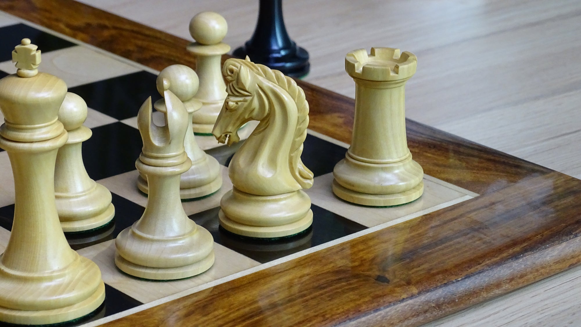 Triple Weighted Repro Original Imperial Chess Pieces in Ebony & Boxwood - 3.7" King