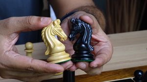 Triple Weighted Repro Original Imperial Chess Pieces in Ebony & Boxwood - 3.7" King