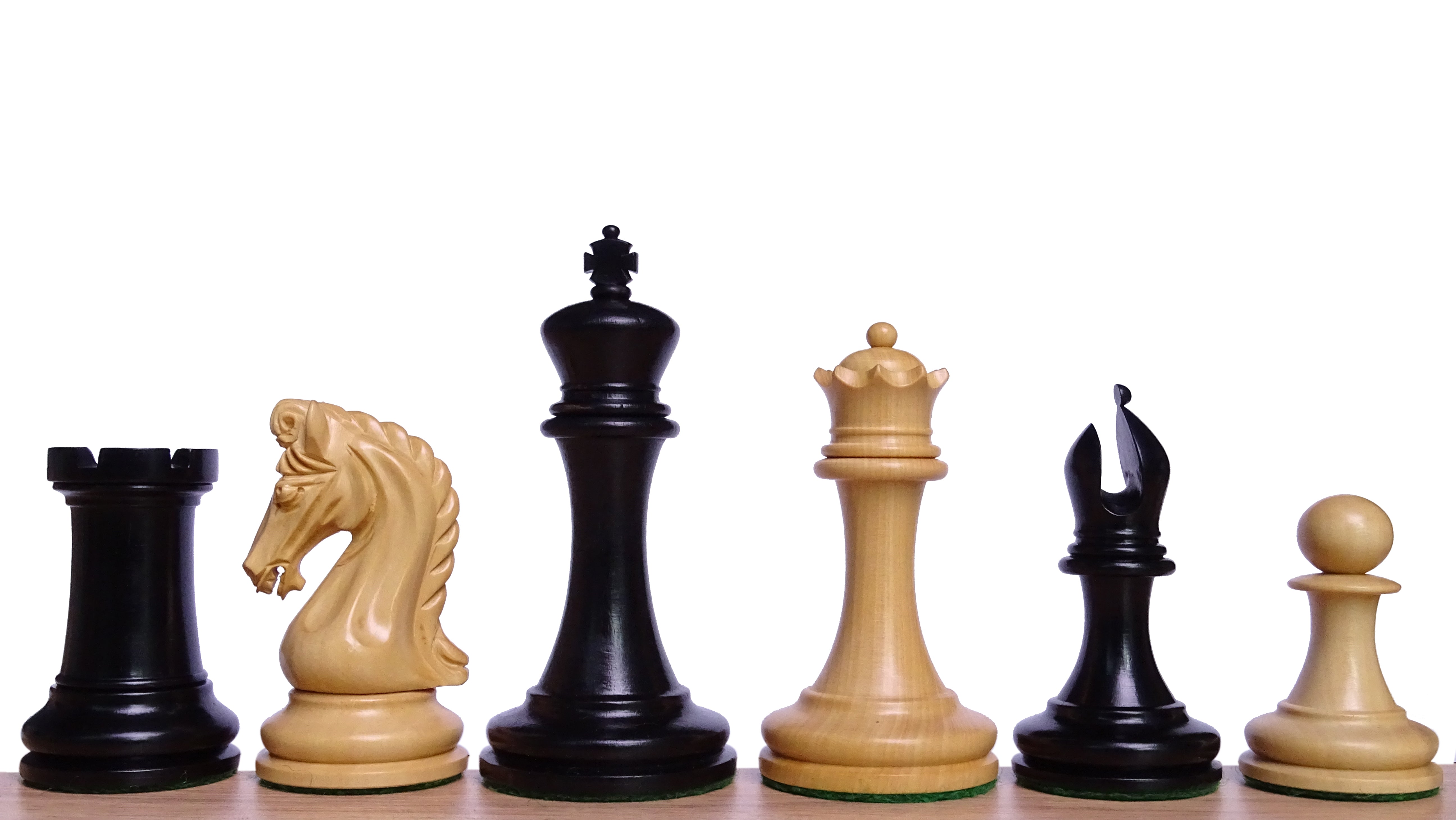 Triple Weighted Repro Original Imperial Chess Pieces in Ebony & Boxwood - 3.7" King