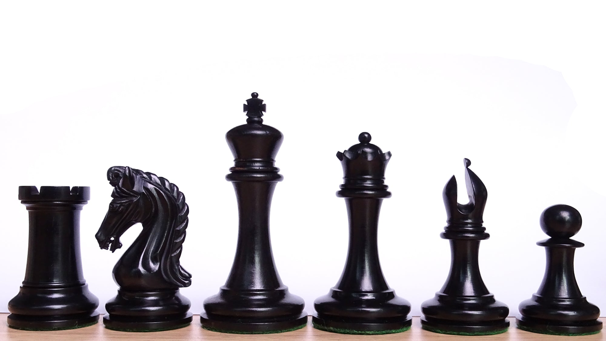 Triple Weighted Repro Original Imperial Chess Pieces in Ebony & Boxwood - 3.7" King