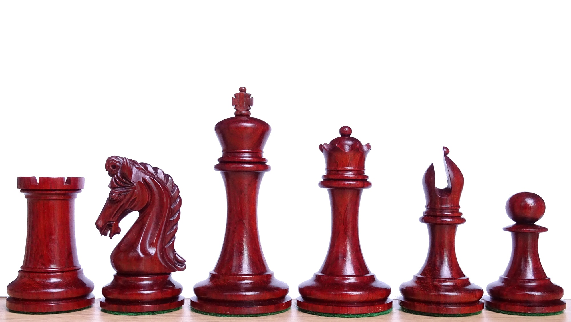 Triple Weighted Repro Original Imperial Chess Pieces in Padauk & Boxwood - 3.7" Inch