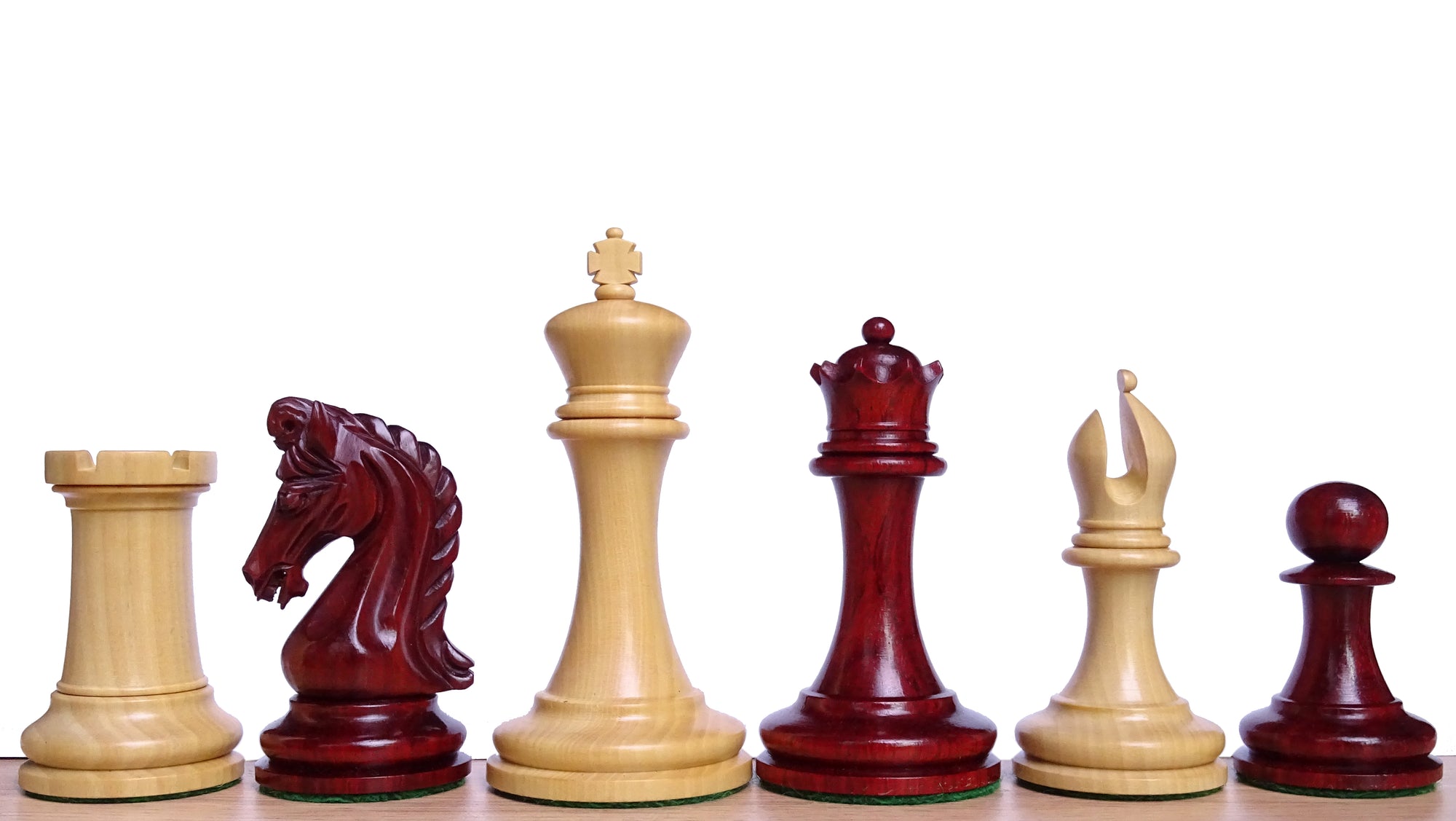 Triple Weighted Repro Original Imperial Chess Pieces in Padauk & Boxwood - 3.7" Inch