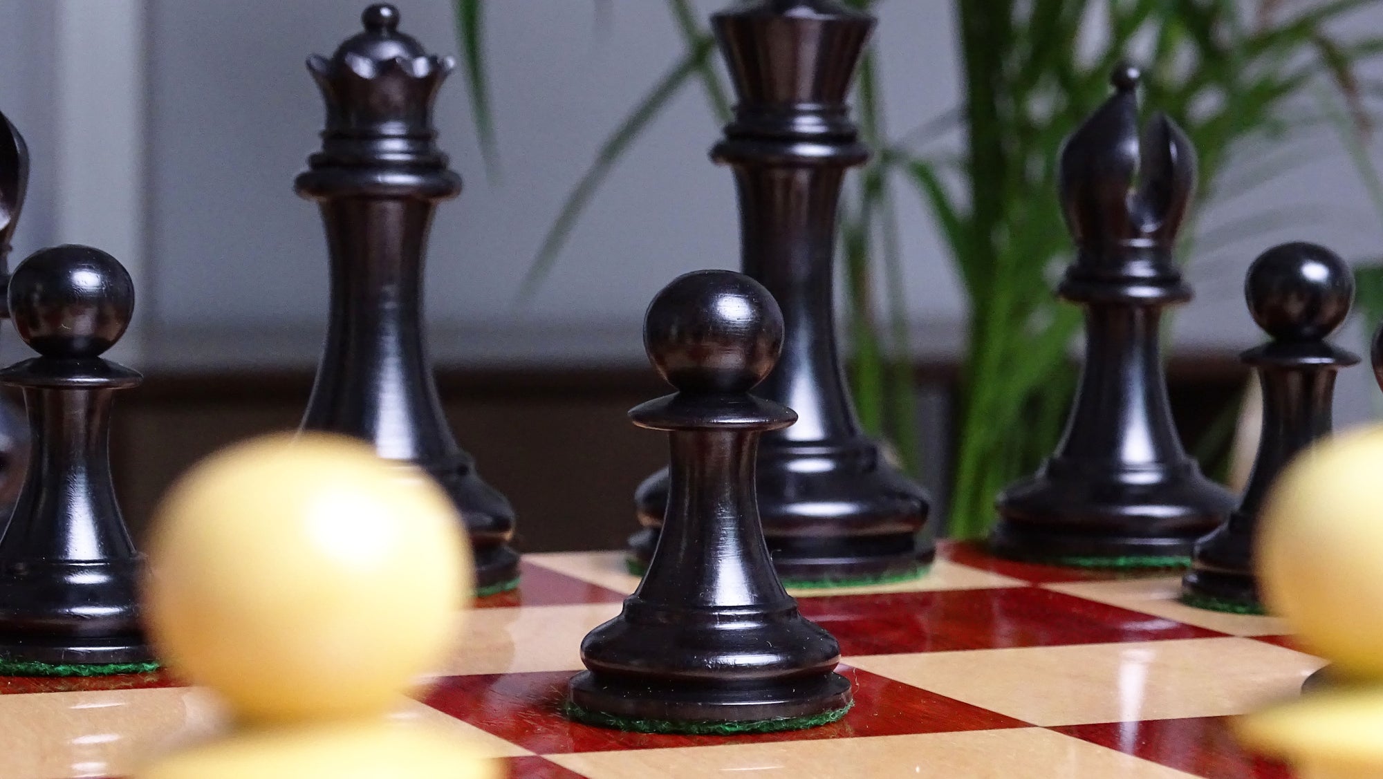 Repro of 2017 Sinquefield Cup Craftsman Triple Weighted Chess Pieces in Ebony/Boxwood - 3.75 inch King