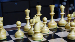 The Repro of 1950s Botvinnik Tournament Soviet Era Chess Pieces in Ebonized Boxwood - 4.4 inch King