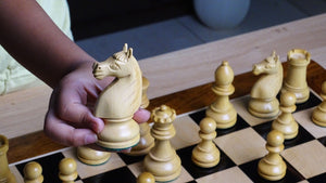 The Repro of 1930s-70s Hastings Chess Congress Set Wooden Chess Pieces in Genuine Ebony & Indian Boxwood - 4.0 inch