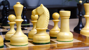 The Repro of 1950s Botvinnik Tournament Soviet Era Chess Pieces in Ebonized Boxwood - 4.4 inch King