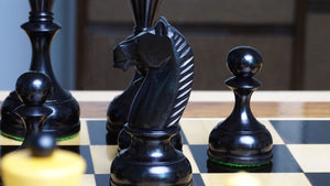 The Repro of 1950s Botvinnik Tournament Soviet Era Chess Pieces in Ebonized Boxwood - 4.4 inch King