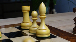 Circa 1930s "Leningrad Schoolboy" Soviet Chess Pieces 4.2 inch King in Sheesham & Boxwood - 1530 Grams