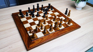 Circa 1840 Pre-Staunton Calvert Library Size Chessmen in Genuine Ebony & Antiqued Boxwood - 3.3 Inch King