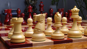 The Repro of 1973 Petropolis Interzonal Tournament World Chess Championship Weighted Chessmen in Padauk & Boxwood - 4.25 " King