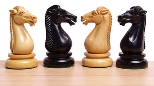 4.5 Inch Dublin Pattern Historical Luxury Triple Weighted Chess Pieces in Ebony & Boxwood with Two King Finials