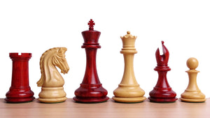 The 4.4 Inch Luxury Imperial Collector Series Artisan Chess Pieces Triple Weighted in Padauk Wood and Boxwood - 1800 GMS