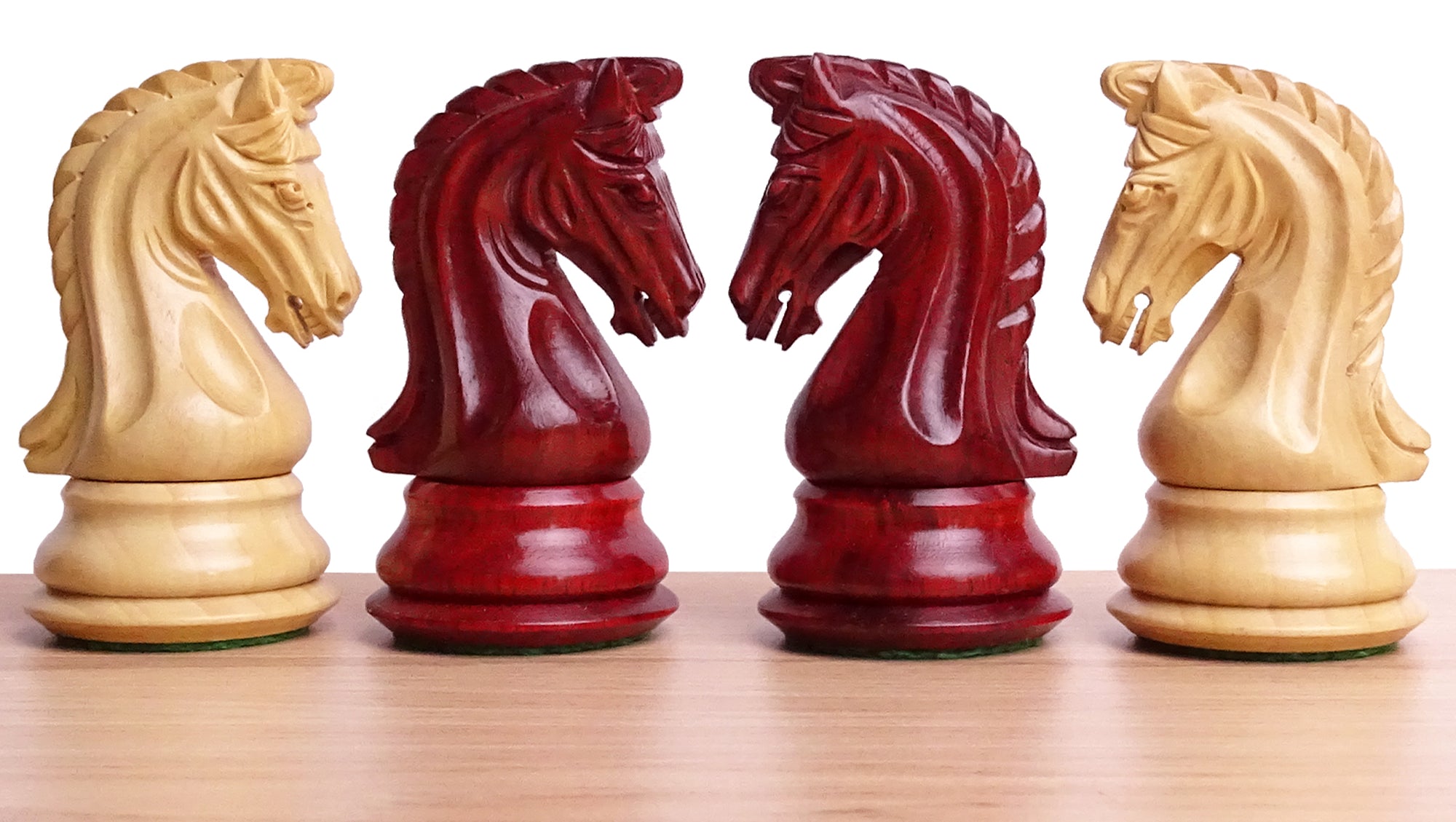 The 4.4 Inch Luxury Imperial Collector Series Artisan Chess Pieces Triple Weighted in Padauk Wood and Boxwood - 1800 GMS