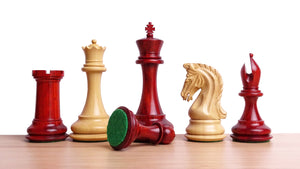 The 4.4 Inch Luxury Imperial Collector Series Artisan Chess Pieces Triple Weighted in Padauk Wood and Boxwood - 1800 GMS