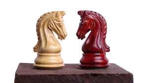 The 4.4 Inch Luxury Imperial Collector Series Artisan Chess Pieces Triple Weighted in Padauk Wood and Boxwood - 1800 GMS