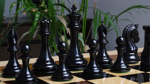 The 4.4 Inch Luxury Imperial Collector Series Artisan Chess Pieces Triple Weighted in Ebony and Boxwood - 1850 GMS