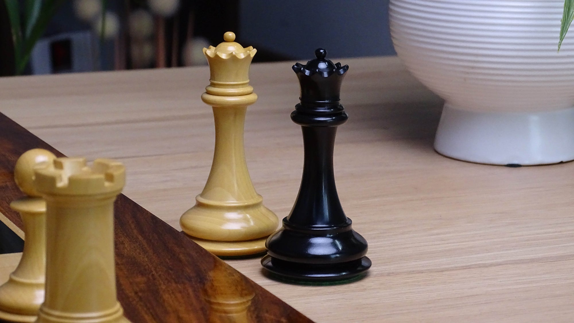 The 4.4 Inch Luxury Imperial Collector Series Artisan Chess Pieces Triple Weighted in Ebony and Boxwood - 1850 GMS