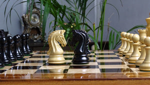 The 4.4 Inch Luxury Imperial Collector Series Artisan Chess Pieces Triple Weighted in Ebony and Boxwood - 1850 GMS