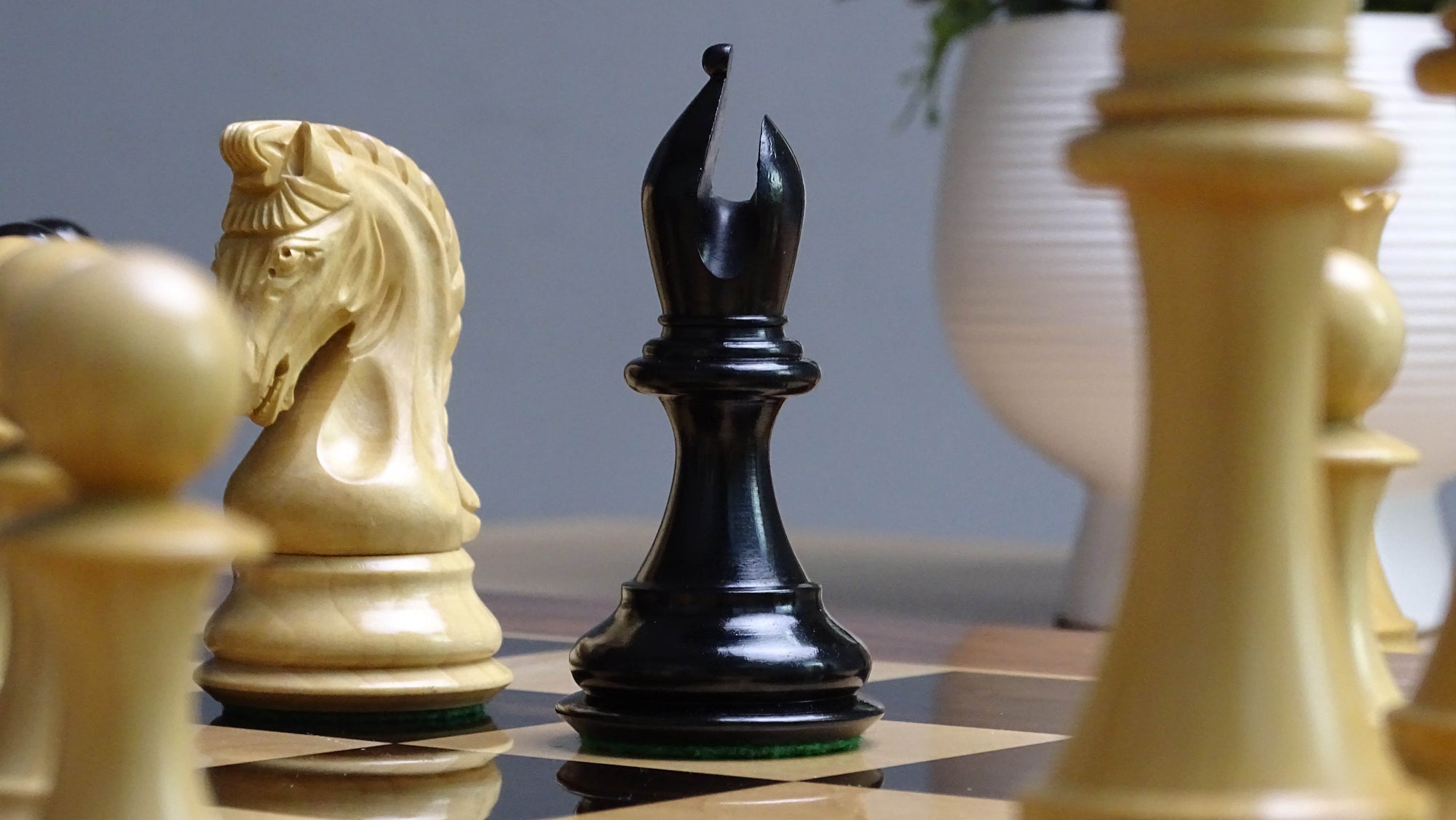 The 4.4 Inch Luxury Imperial Collector Series Artisan Chess Pieces Triple Weighted in Ebony and Boxwood - 1850 GMS