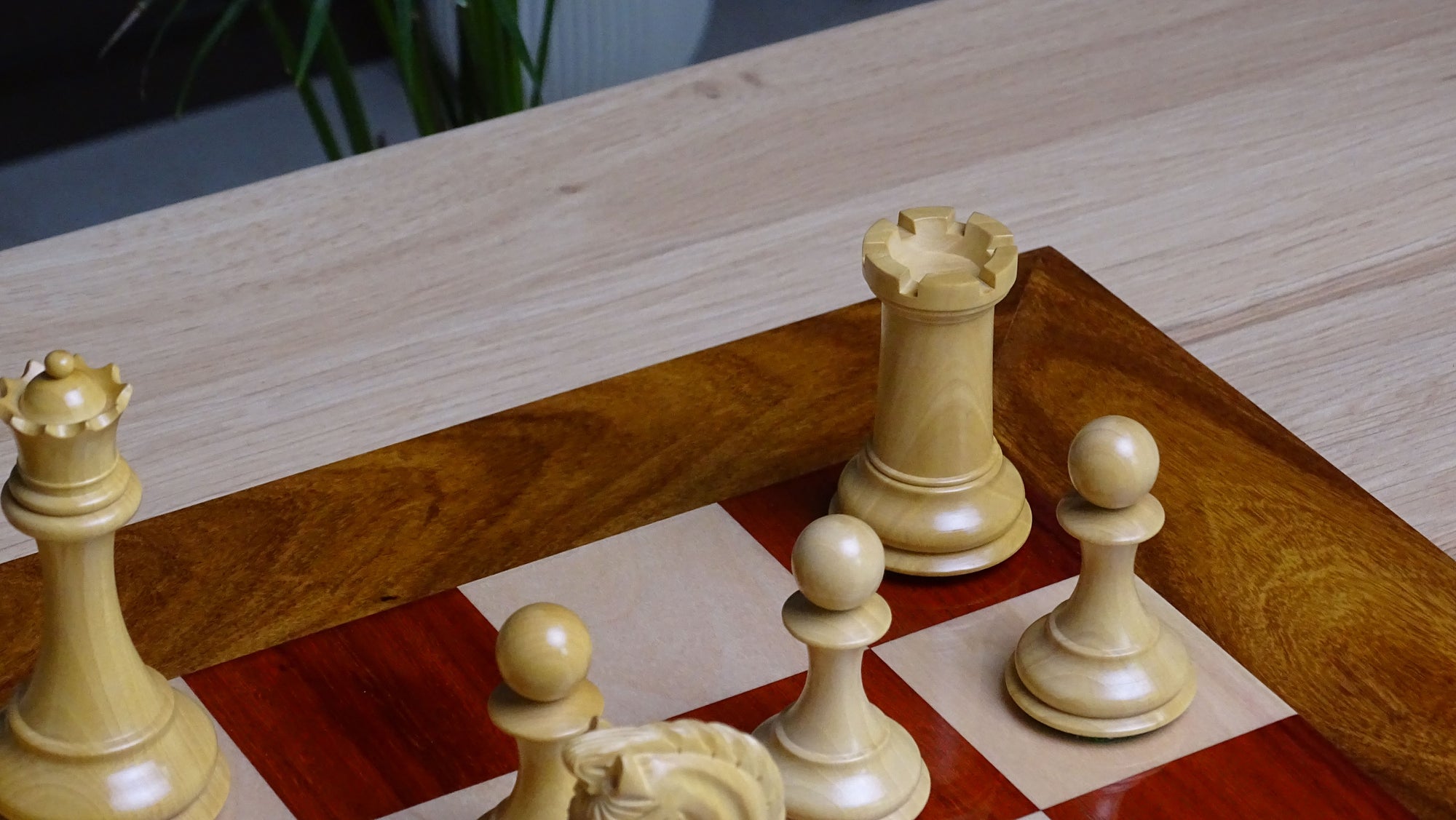 The 4.4 Inch Luxury Imperial Collector Series Artisan Chess Pieces Triple Weighted in Padauk Wood and Boxwood - 1800 GMS