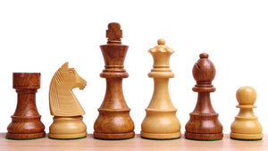 The FIDE Approved Tournament Wooden Chess Pieces in Sheesham & Boxwood 3 ¾ Inch King - 1050 Gms Weight