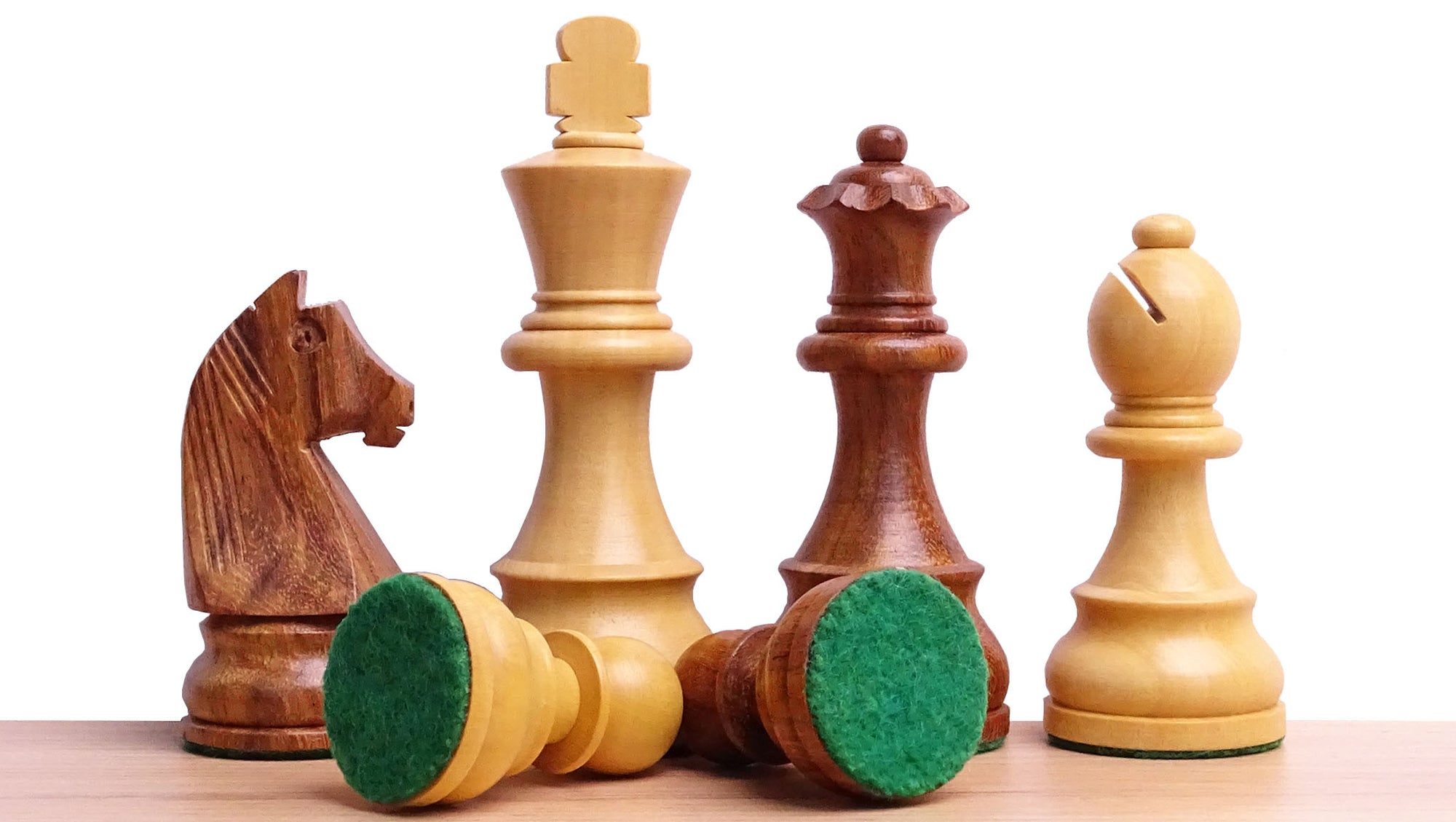 The FIDE Approved Tournament Wooden Chess Pieces in Sheesham & Boxwood 3 ¾ Inch King - 1050 Gms Weight