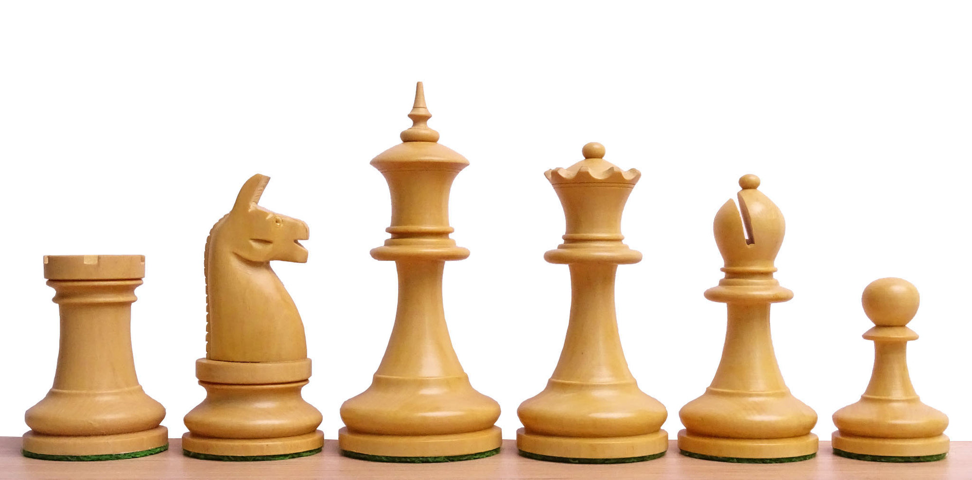 1904 Reproduced American Chess Company's Tournament 3.8 Inch Chess Pieces in Sheesham & Natural Boxwood - 1000 Grams Weight