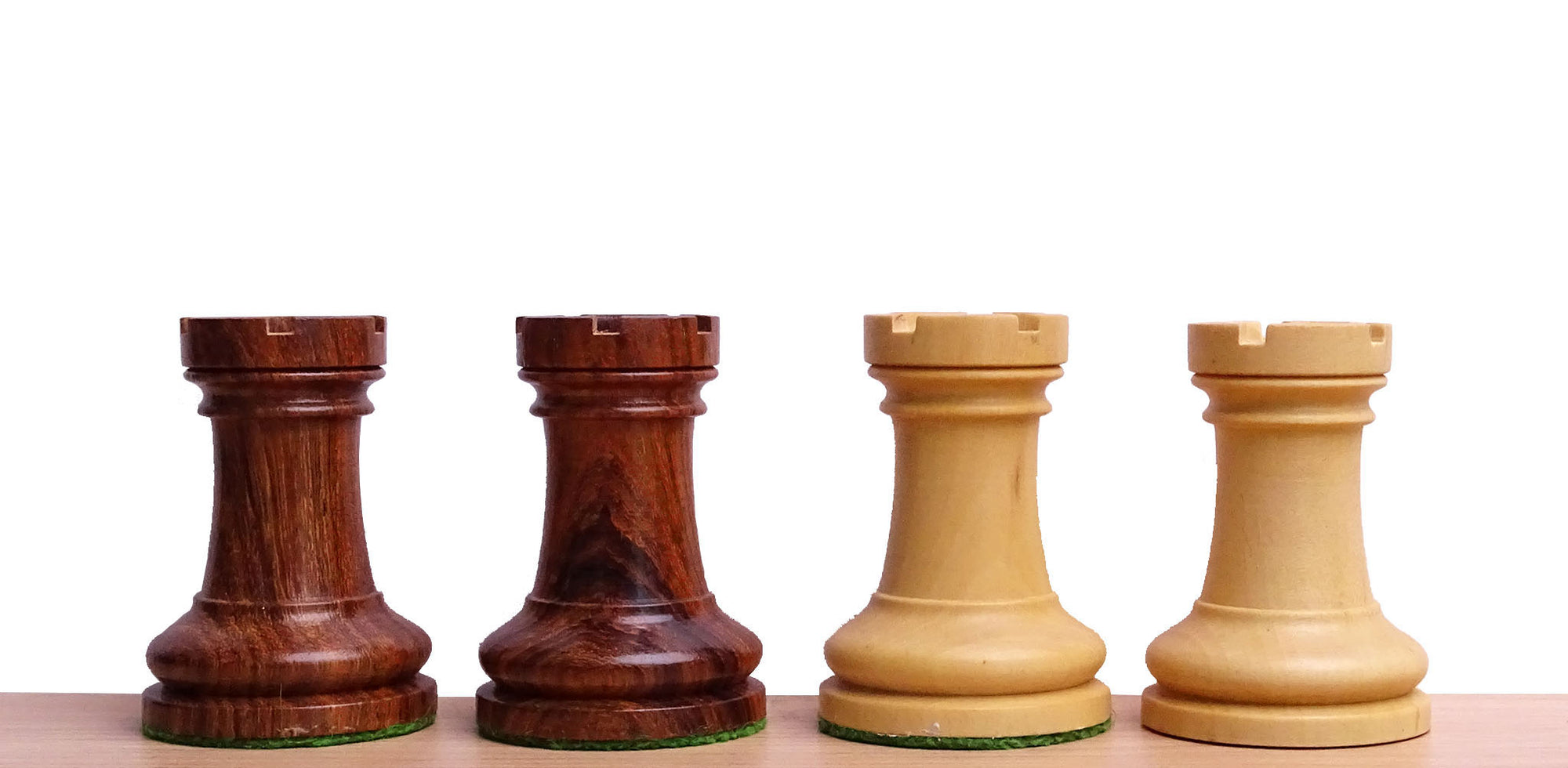 1904 Reproduced American Chess Company's Tournament 3.8 Inch Chess Pieces in Sheesham & Natural Boxwood - 1000 Grams Weight