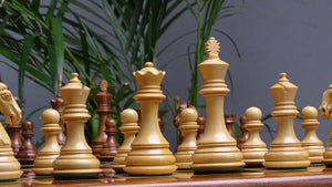 The Old Columbian Series Weighted Chess Pieces in Sheesham Wood and Boxwood 3.8 Inch King - 1000 Grams Weight