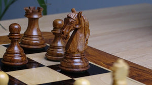 The Old Columbian Series Weighted Chess Pieces in Sheesham Wood and Boxwood 3.8 Inch King - 1000 Grams Weight