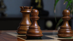 The Old Columbian Series Weighted Chess Pieces in Sheesham Wood and Boxwood 3.8 Inch King - 1000 Grams Weight