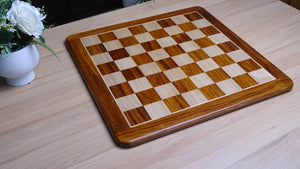 21 inch Sheesham Solid Wood Tournament Chess Board in Maple Wood - 55 mm Square