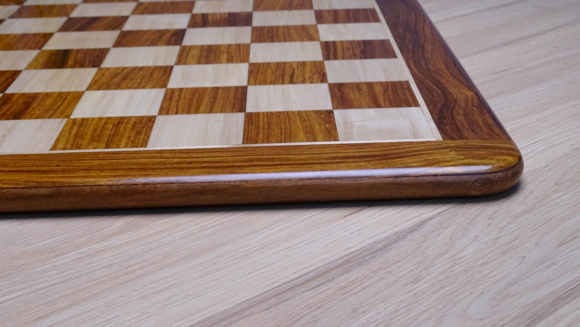 21 inch Sheesham Solid Wood Tournament Chess Board in Maple Wood - 55 mm Square