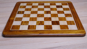 19 inch Solid Wood Chess Board in Sheesham Wood and Maple Wood - 50 mm Square