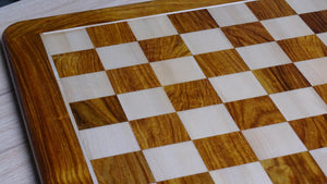 19 inch Solid Wood Chess Board in Sheesham Wood and Maple Wood - 50 mm Square