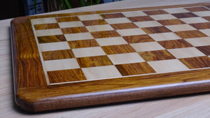 19 inch Solid Wood Chess Board in Sheesham Wood and Maple Wood - 50 mm Square